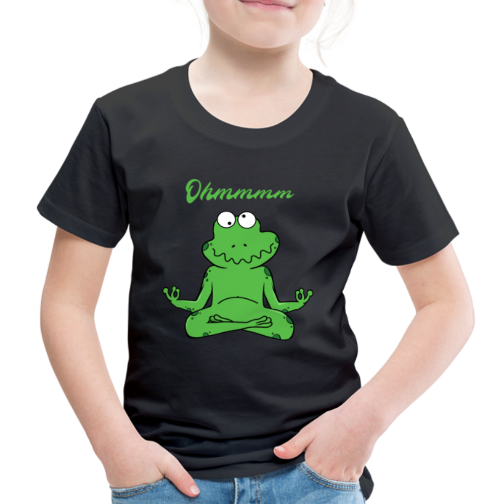 Yoga Frosch Ohmmm Lustiges Kinder Premium T-Shirt - Schwarz