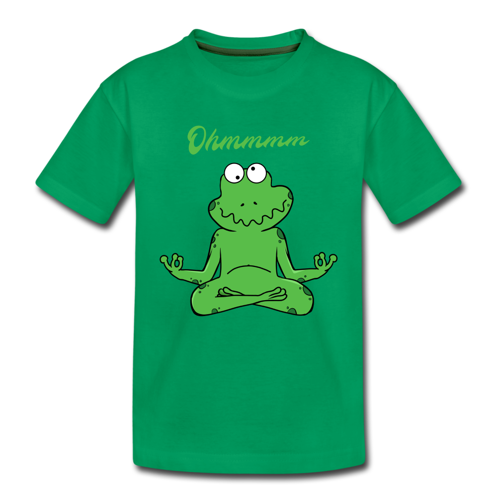 Yoga Frosch Ohmmm Lustiges Kinder Premium T-Shirt - Kelly Green