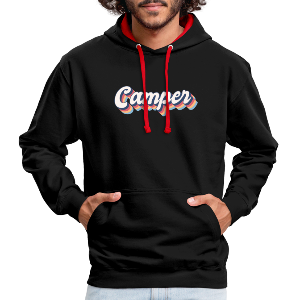 Camping Womo Wohnmobil Retro Style Camper Hoodie - Schwarz/Rot