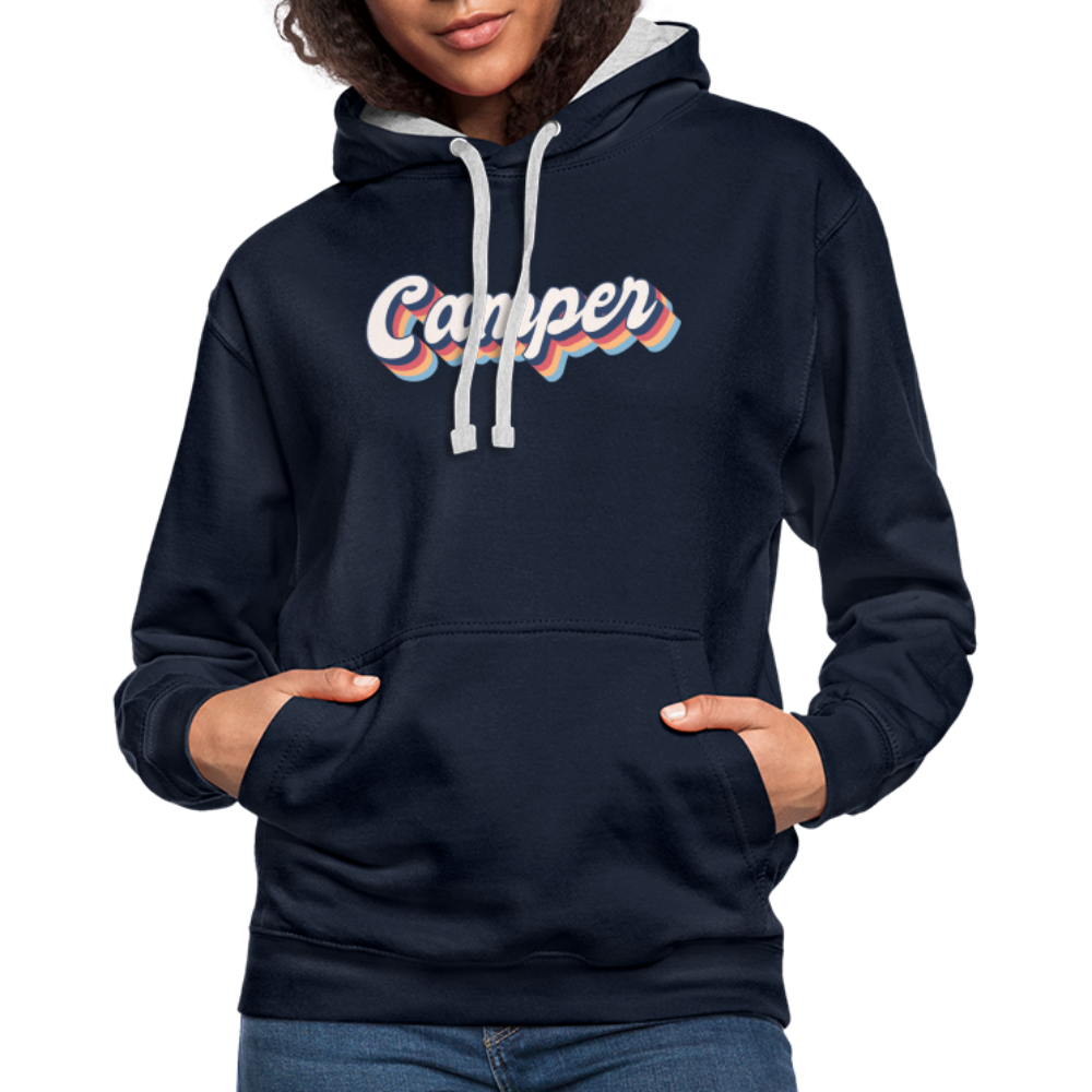 Camping Womo Wohnmobil Retro Style Camper Hoodie - Navy/Grau meliert