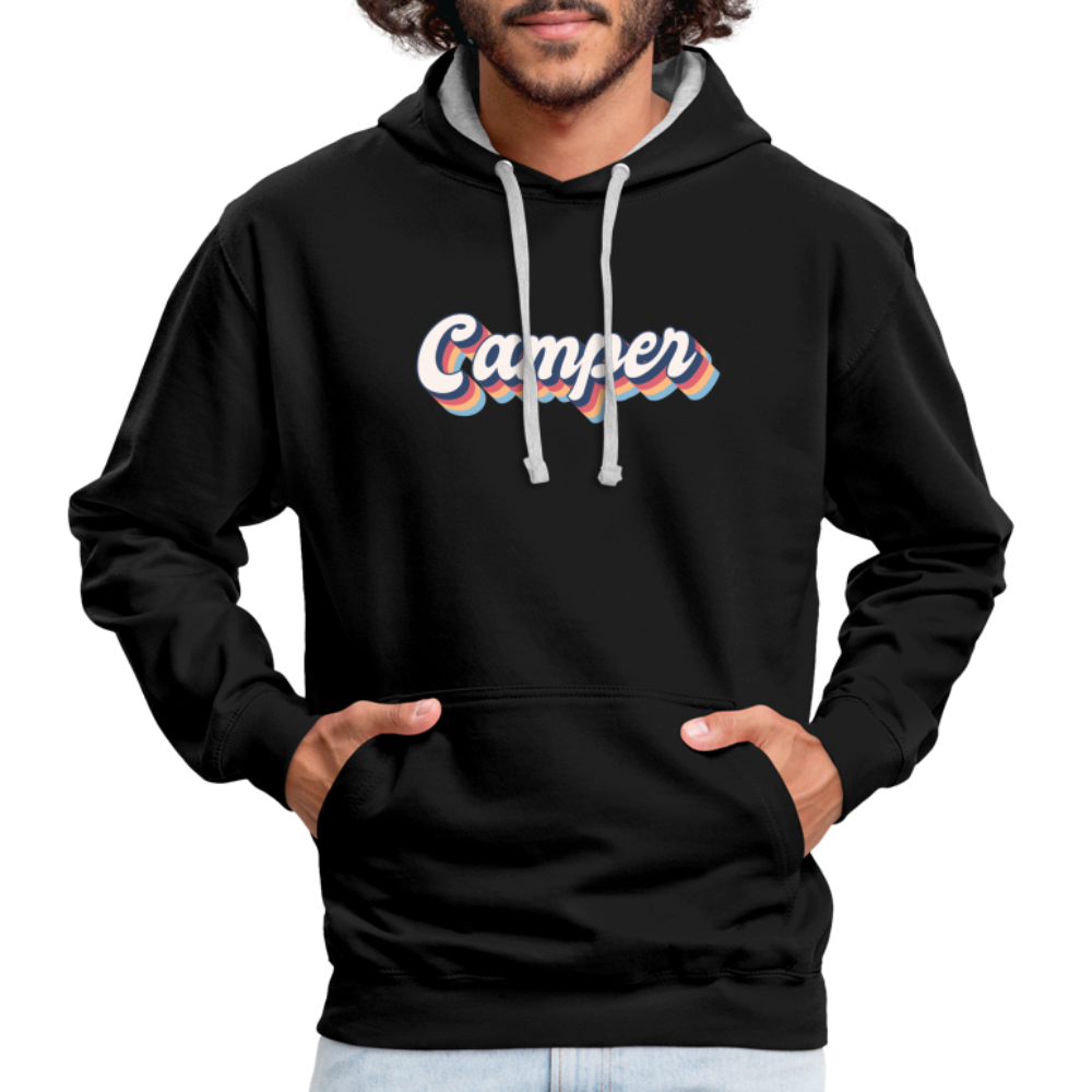 Camping Womo Wohnmobil Retro Style Camper Hoodie - Schwarz/Grau meliert