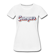 Camping Womo Wohnmobil Retro Style Camper Frauen Premium T-Shirt - Weiß