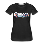 Camping Womo Wohnmobil Retro Style Camper Frauen Premium T-Shirt - Schwarz