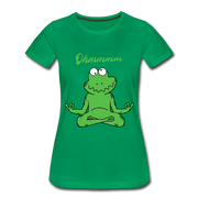 Yoga Frosch Ohmmm Lustiges Frauen Premium T-Shirt - Kelly Green