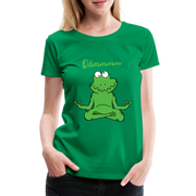 Yoga Frosch Ohmmm Lustiges Frauen Premium T-Shirt - Kelly Green