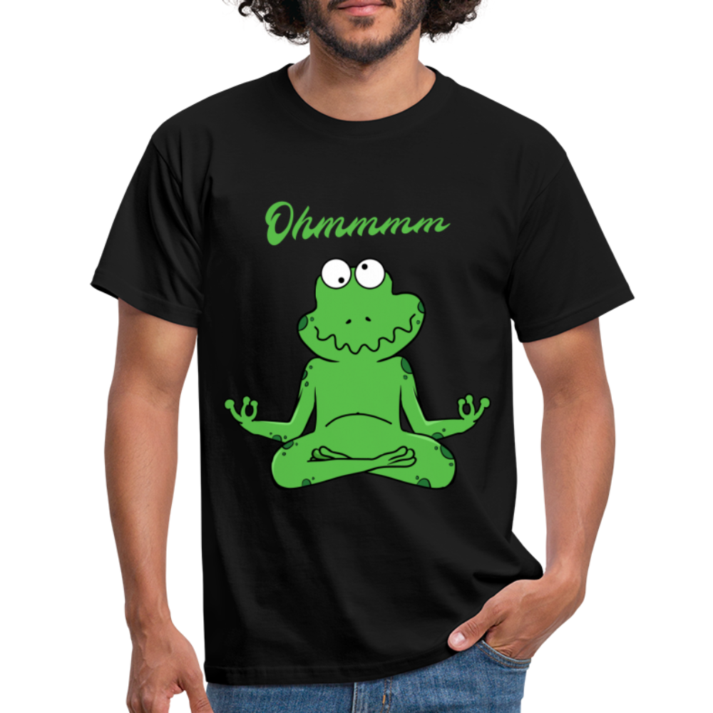 Yoga Frosch Ohmmm Lustiges T-Shirt - Schwarz