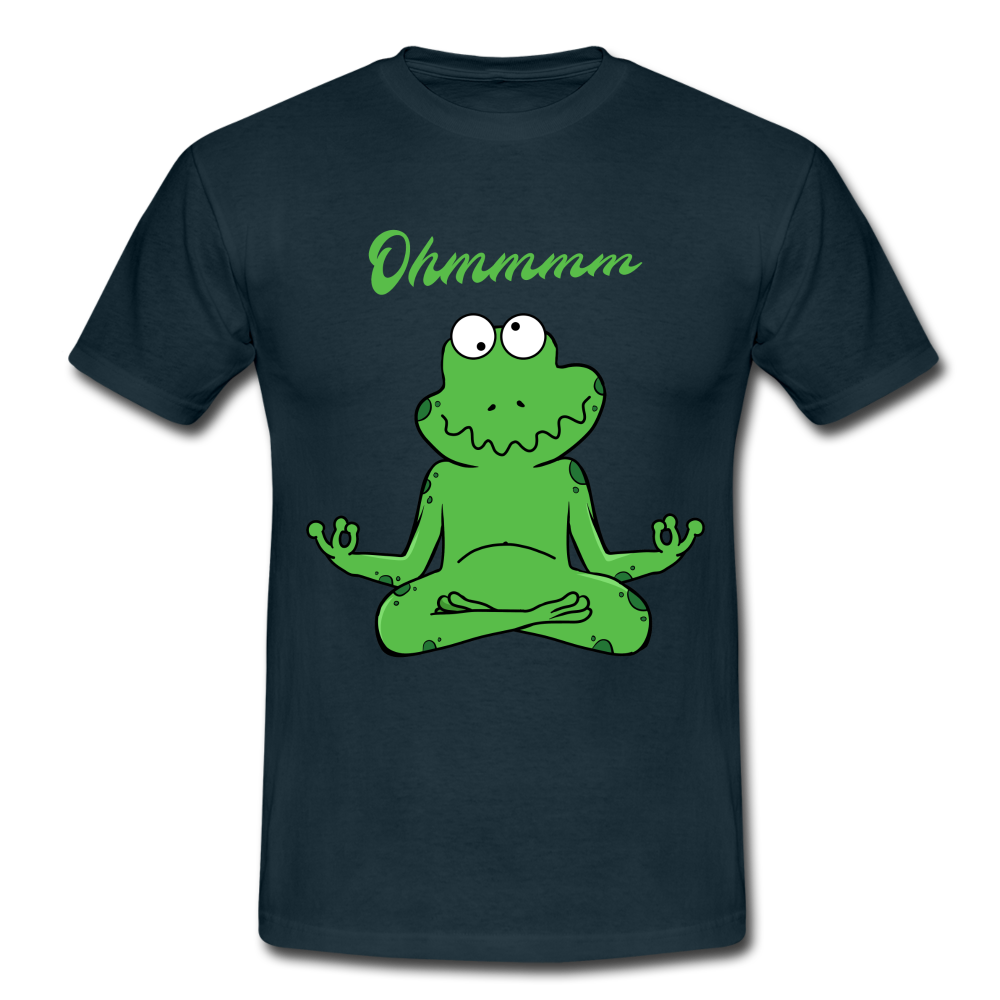 Yoga Frosch Ohmmm Lustiges T-Shirt - Navy