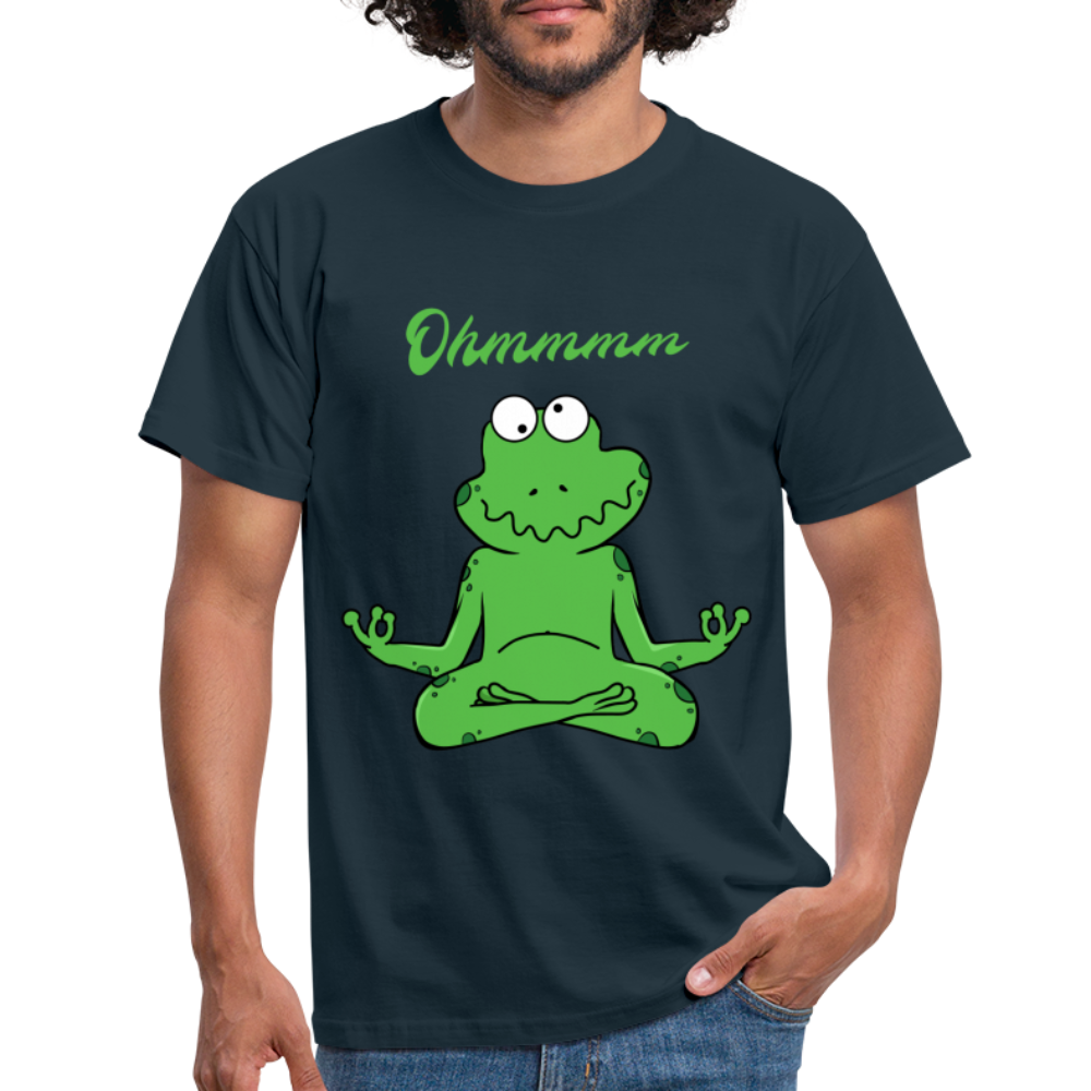 Yoga Frosch Ohmmm Lustiges T-Shirt - Navy