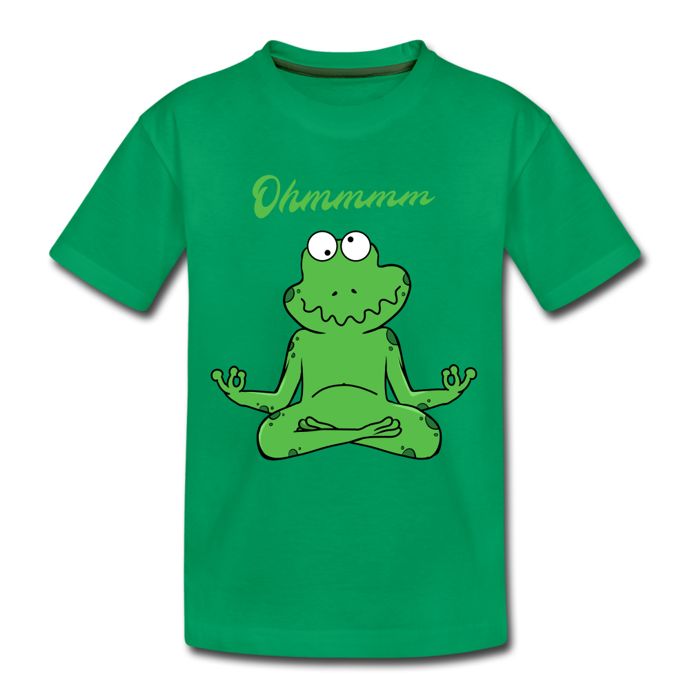 Yoga Frosch Ohmmm Lustiges Teenager Premium T-Shirt - Kelly Green
