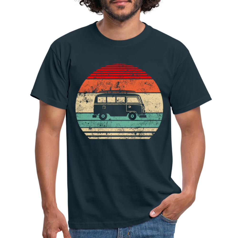 Camping Womo Wohnmobil Retro Style T-Shirt - Navy