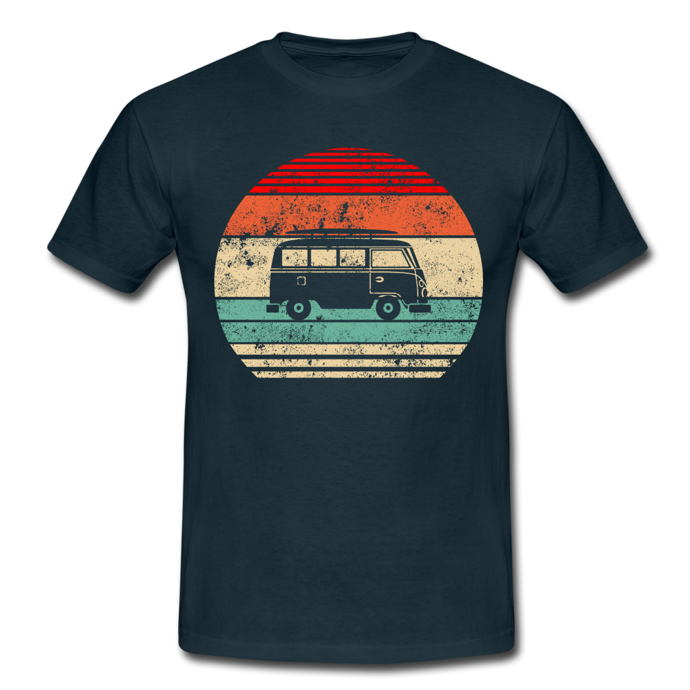 Camping Womo Wohnmobil Retro Style T-Shirt - Navy