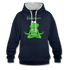 Yoga Frosch Ohmmm Lustiger Hoodie - Navy/Grau meliert