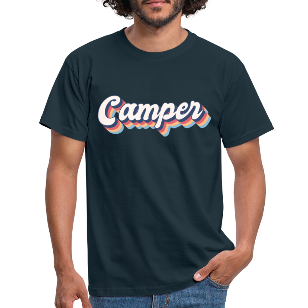 Camping Womo Wohnmobil Retro Style Camper T-Shirt - Navy