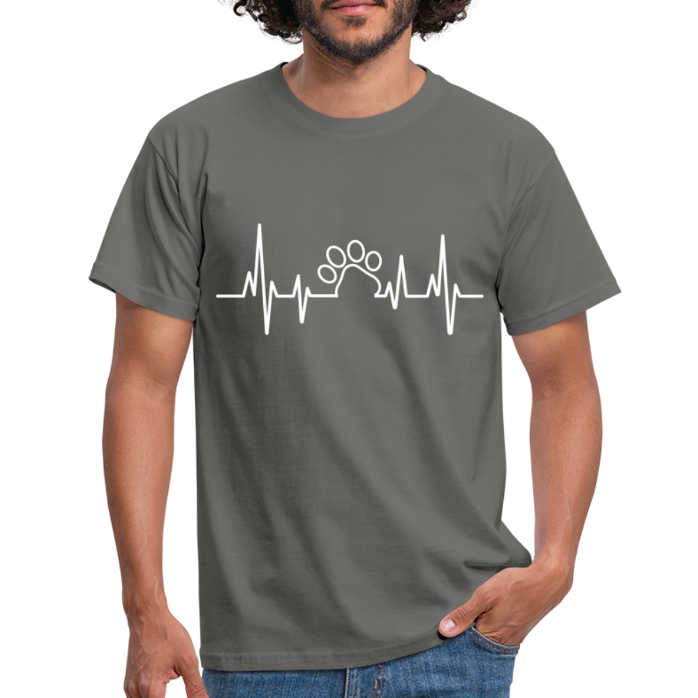 EKG Hundefreunde Hundeliebe Herzschlag T-Shirt - Graphit
