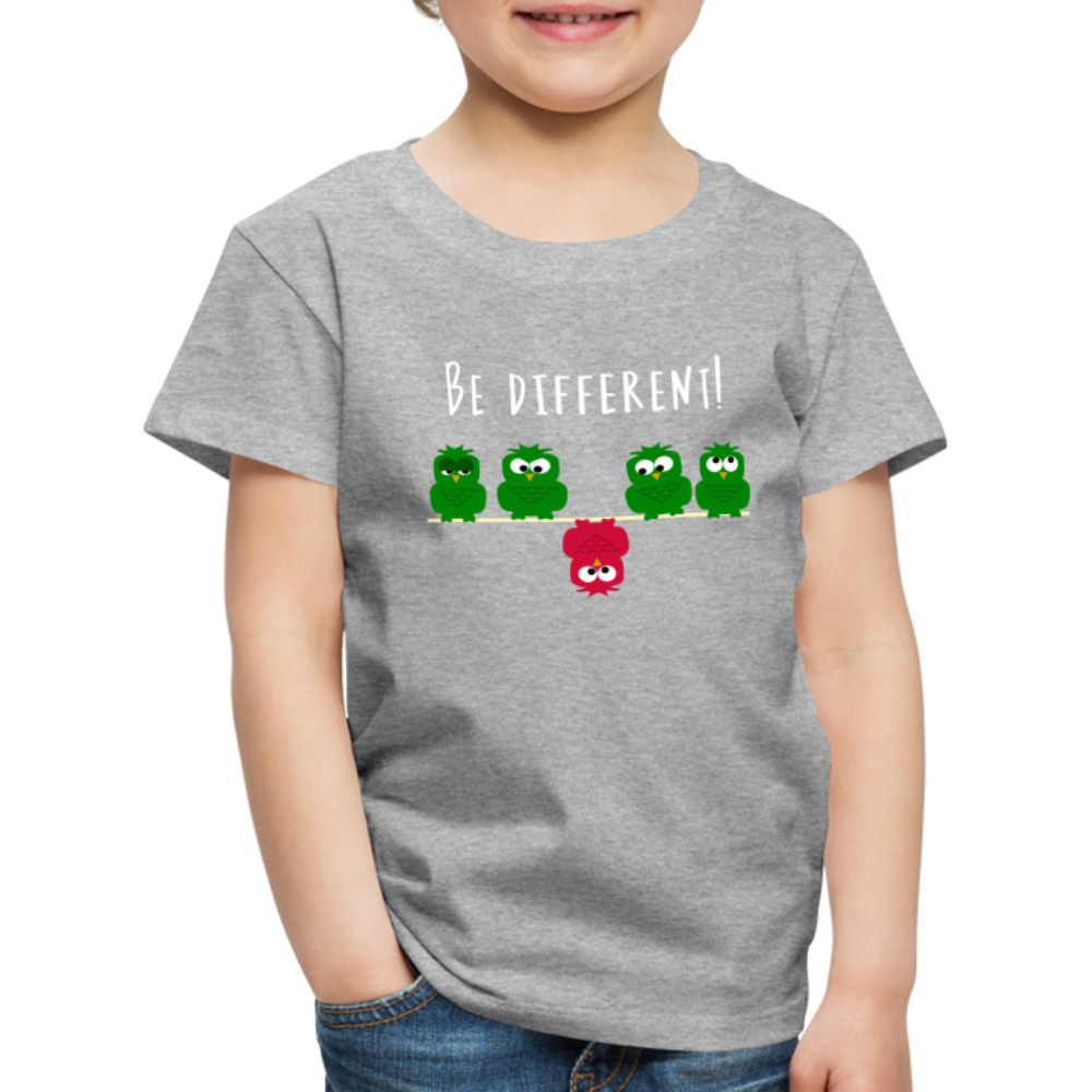 Be Different - Sei anders Lustiges Kinder Premium T-Shirt - Grau meliert