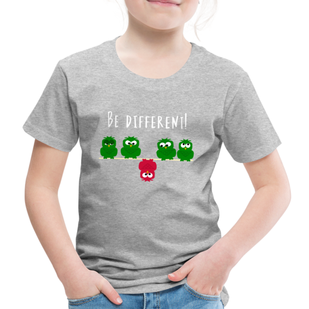 Be Different - Sei anders Lustiges Kinder Premium T-Shirt - Grau meliert