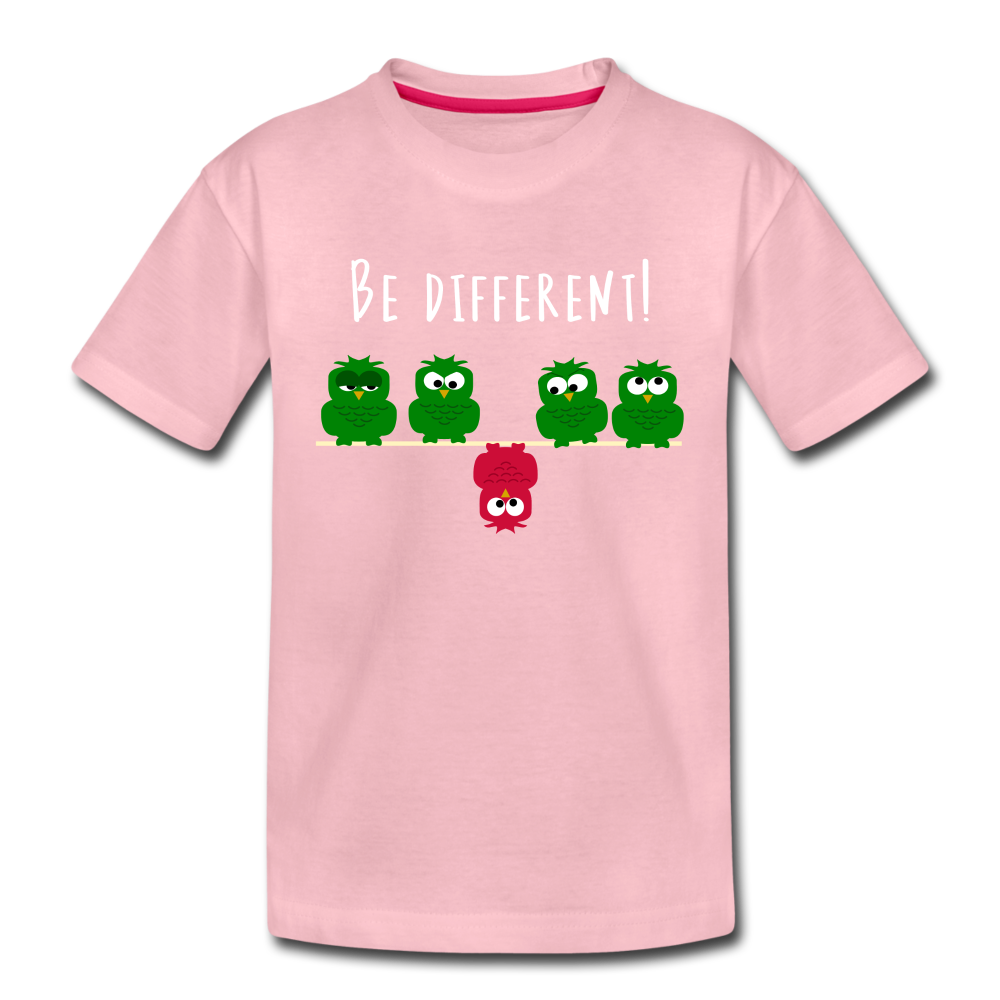 Be Different - Sei anders Lustiges Kinder Premium T-Shirt - Hellrosa
