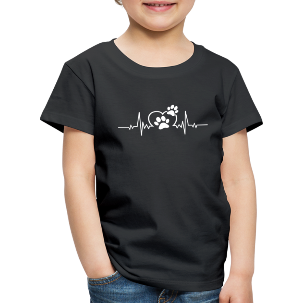 EKG Hundefreunde Hundeliebe Herzschlag Kinder Premium T-Shirt - Schwarz