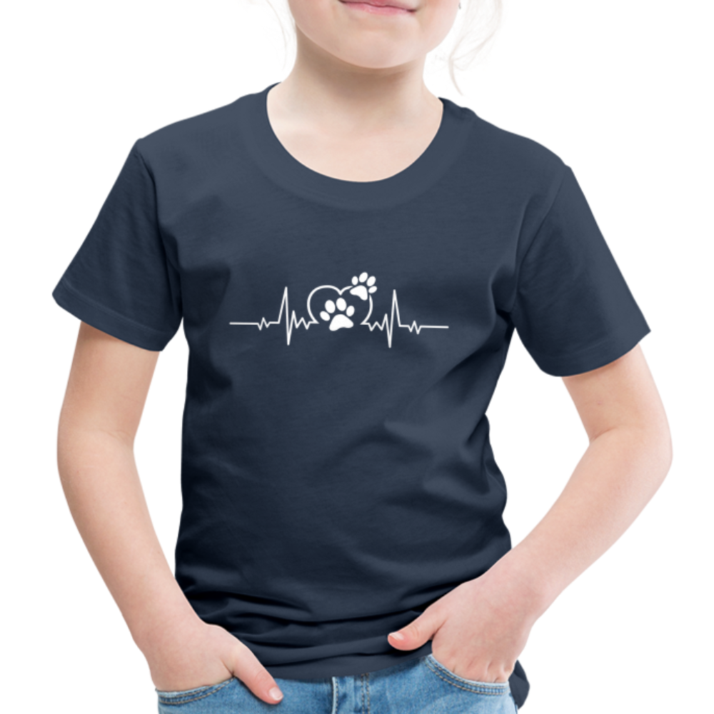 EKG Hundefreunde Hundeliebe Herzschlag Kinder Premium T-Shirt - Navy