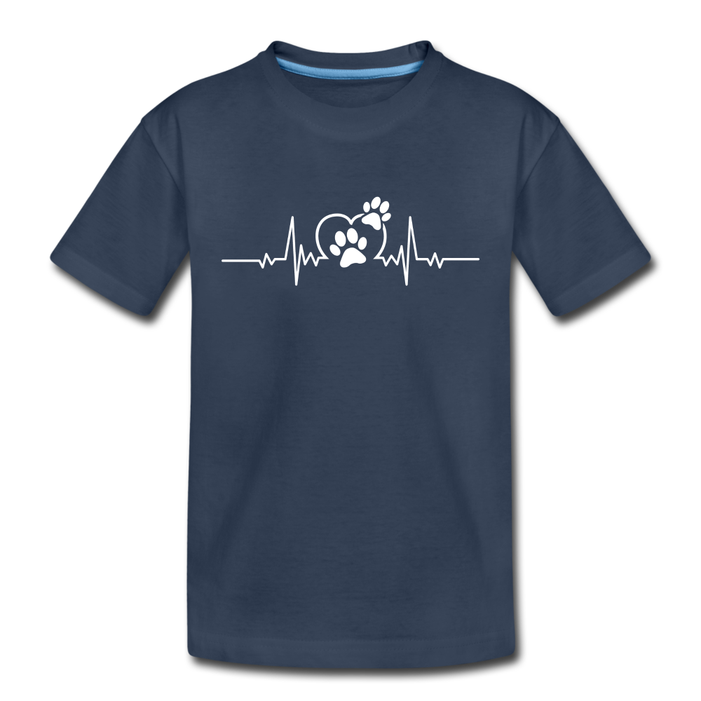 EKG Hundefreunde Hundeliebe Herzschlag Kinder Premium T-Shirt - Navy