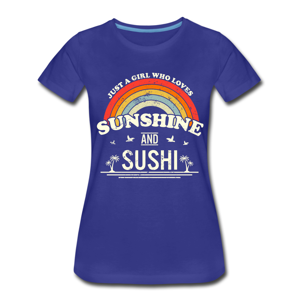 Just a Girl Who Love Sushi & Sunshine Retro Style Frauen Premium T-Shirt - Königsblau