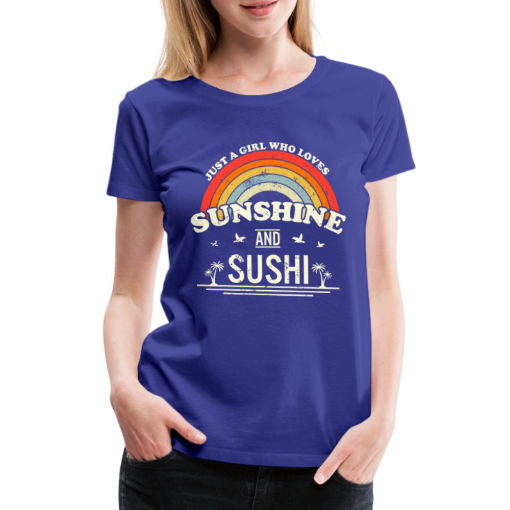 Just a Girl Who Love Sushi & Sunshine Retro Style Frauen Premium T-Shirt - Königsblau
