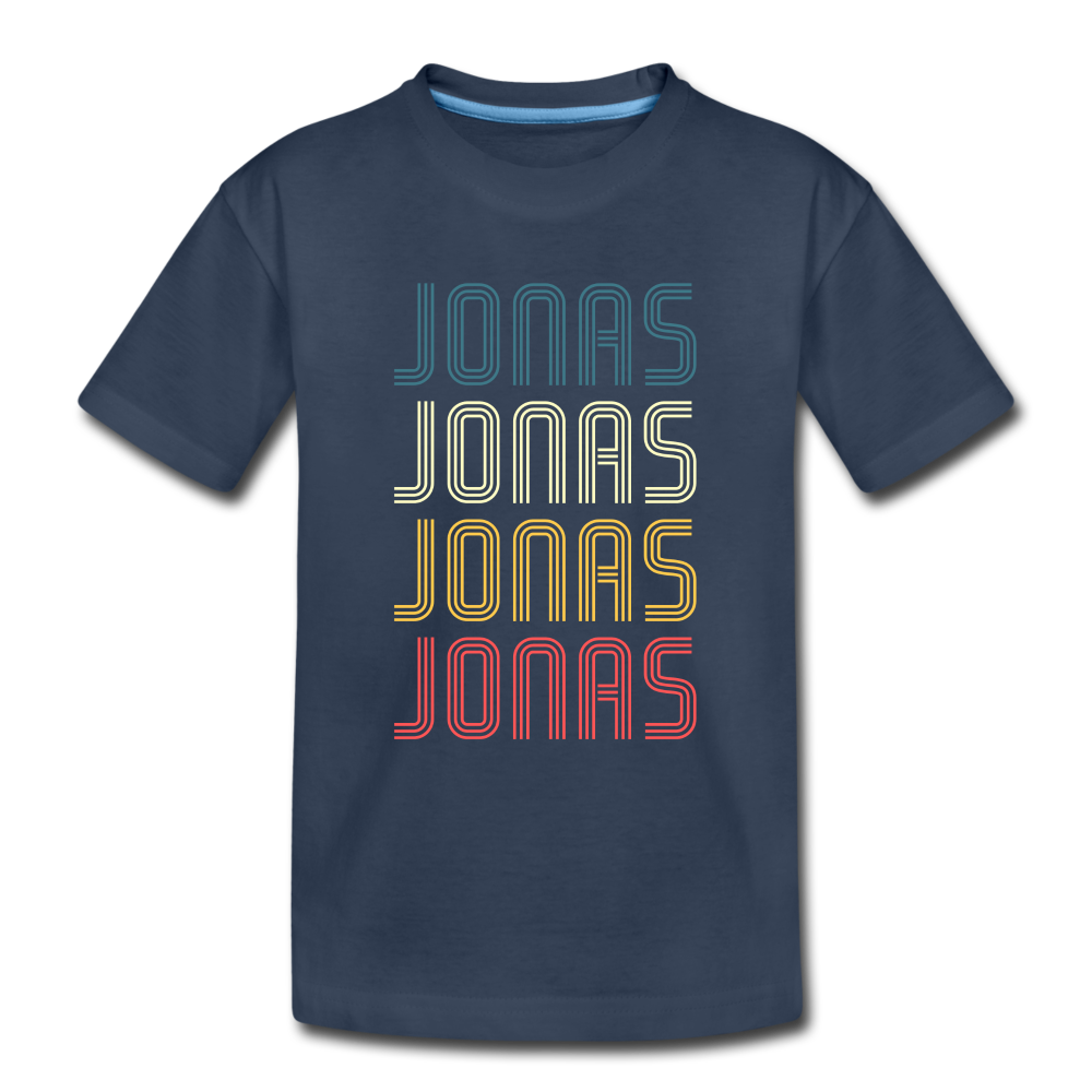 JONAS Geburtstagsgeschenk Names Kinder T-Shirt - Navy