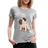 Hundefreunde Mops Schmetterling Hello Summer Frauen Premium T-Shirt - Grau meliert