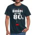 Retro Gaming Gamer Born in the 80's Pixel Video Spiel T-Shirt - Navy