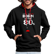 Retro Gaming Gamer Born in the 80's Pixel Video Spiel Hoodie - Schwarz/Rot