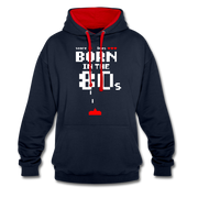 Retro Gaming Gamer Born in the 80's Pixel Video Spiel Hoodie - Navy/Rot