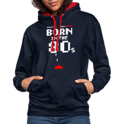 Retro Gaming Gamer Born in the 80's Pixel Video Spiel Hoodie - Navy/Rot