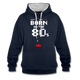 Retro Gaming Gamer Born in the 80's Pixel Video Spiel Hoodie - Navy/Grau meliert