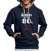 Retro Gaming Gamer Born in the 80's Pixel Video Spiel Hoodie - Navy/Grau meliert
