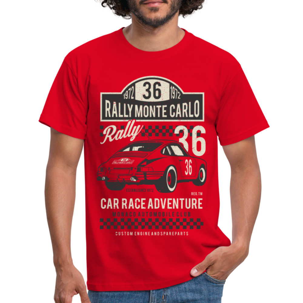 Rally Monte Carlo Classic Autorennen Vintage Retro T-Shirt - Rot