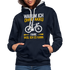 Fahrradfahren Warum ich ohne Akku fahre - Weil ich es kann Hoodie - Navy/Grau meliert