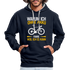 Fahrradfahren Warum ich ohne Akku fahre - Weil ich es kann Hoodie - Navy/Grau meliert