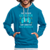 Gamer zum Zocken geboren zur Arbeit gezwungen Gaming Hoodie - Pfauenblau/Grau meliert