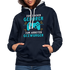 Gamer zum Zocken geboren zur Arbeit gezwungen Gaming Hoodie - Navy/Grau meliert