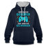 Gamer zum Zocken geboren zur Arbeit gezwungen Gaming Hoodie - Navy/Grau meliert