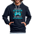 Gamer zum Zocken geboren zur Arbeit gezwungen Gaming Hoodie - Navy/Grau meliert