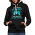 Gamer zum Zocken geboren zur Arbeit gezwungen Gaming Hoodie - Schwarz/Grau meliert