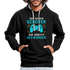 Gamer zum Zocken geboren zur Arbeit gezwungen Gaming Hoodie - Schwarz/Grau meliert