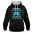 Gamer zum Zocken geboren zur Arbeit gezwungen Gaming Hoodie - Schwarz/Grau meliert