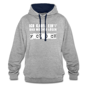 Ich kaufe ein i und möchte lösen F-ck d-ch Sarkasmus Hoodie - Grau meliert/Navy