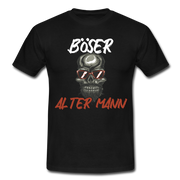 Böser alter Mann Totenkopf mit Sonnenbrille Lustiges T-Shirt - Schwarz