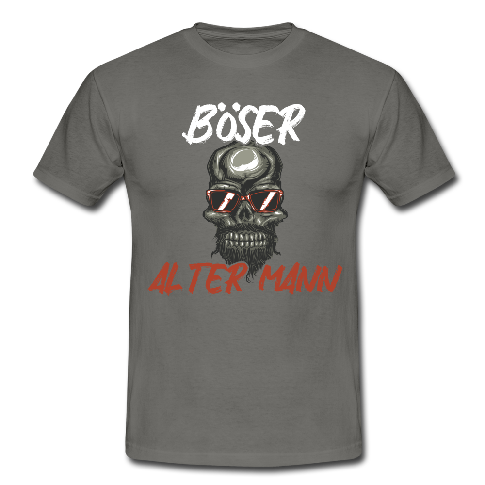 Böser alter Mann Totenkopf mit Sonnenbrille Lustiges T-Shirt - Graphit