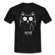 Faule Katze Mittelfinger NEIN Lustiges Ironisches T-Shirt - Schwarz