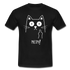 Faule Katze Mittelfinger NEIN Lustiges Ironisches T-Shirt - Schwarz