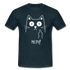 Faule Katze Mittelfinger NEIN Lustiges Ironisches T-Shirt - Navy